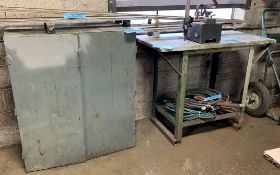 Lot-Steel Stand with Cabinet, (Contents Not Included)