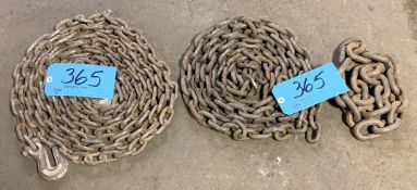 Lot-(1) 2-Hook Binder Chain and (2) Various Chains with No Hooks