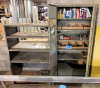 Lot-Cabinet and Shelving Unit with Misc. Maintenance Contents