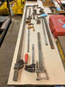 Lot- (10) Various Flat Bar Style Bar Clamps