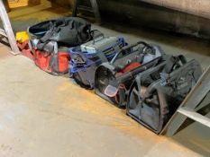 Lot- (6) Tool Tote Bags w/ Misc Trays on Floor
