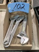 Lot-(3) Medium Size Adjustable Wrenches in (1) Box