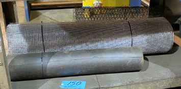 Lot-Chicken Wire Fencing, Felt Paper and Window Screening Under (1) Table