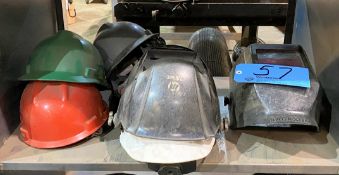 Lot-Welding Helmets and Hard Hats on (2) Shelf