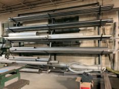 Lot-Hollow Round Metal Stock with 5-Tier Cantilever Stock Rack