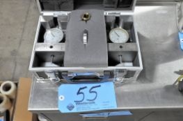 Lot-(2) Dial Force Indicator Fixtures with Gauges in (1) Travel Case