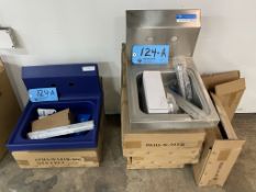(1) Lot-(4) Stainless Steel Hand Sink with Faucet, and (2) Poly Hand Sink with Faucet