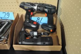 Lot-(3) Various Cordless Drills in (1) Box