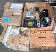 Lot-Various Machine Parts in (4) Boxes on Floor