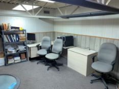 Lot-Desk, Chairs, Shelving and Table in (1) Office, (Upstairs)