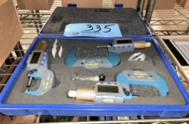 4 Piece iGaging EZ Data Digital Micrometer Set with Case