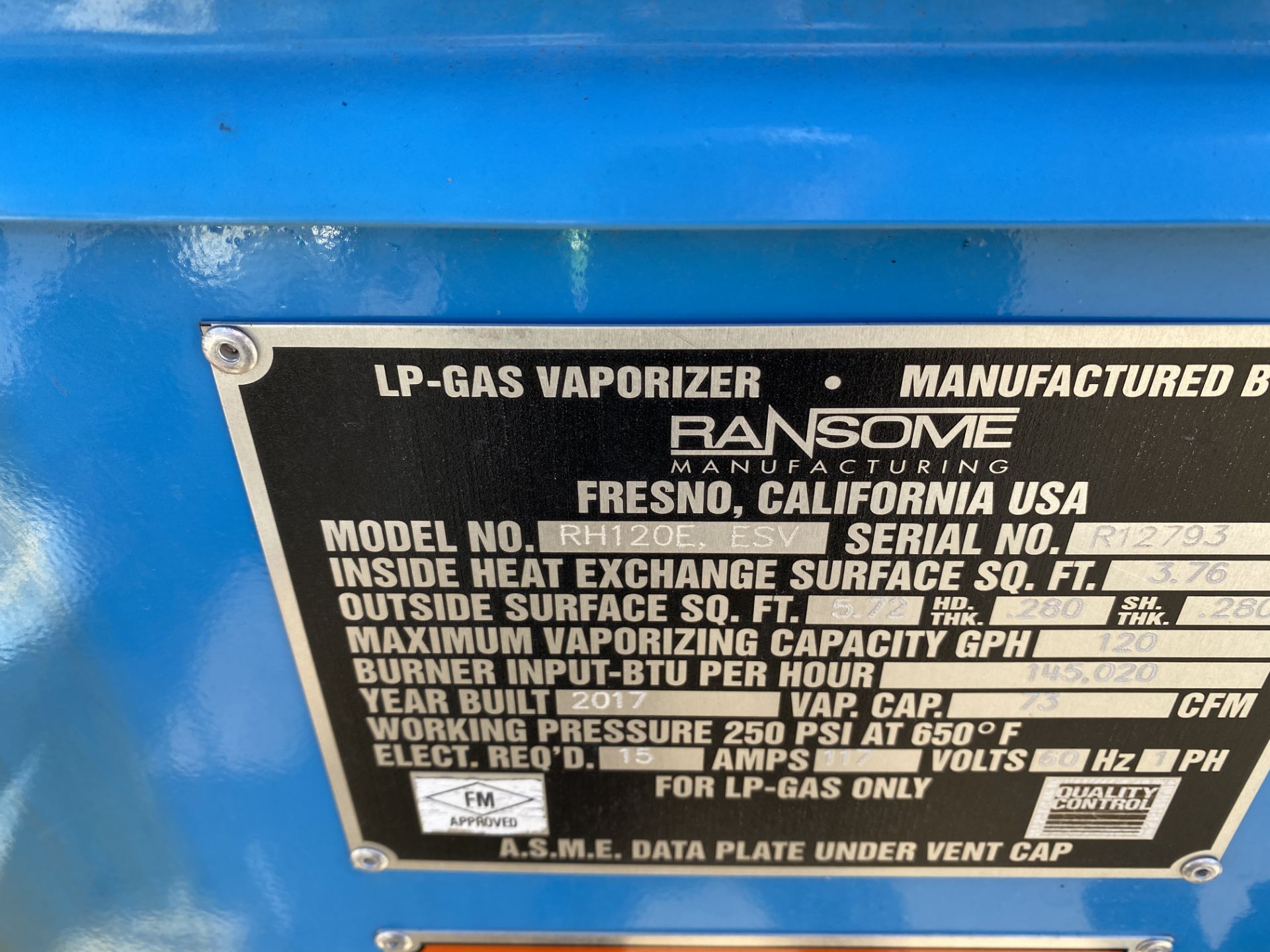 Vapor Power Hi-R Temp high temp liquid phase heater, propane gas fired, 6.6 MM BTU/Hr, 445 Ft² - Image 5 of 6