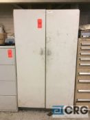 2- door metal storage cabinet and (2) 4-drawer file cabinets