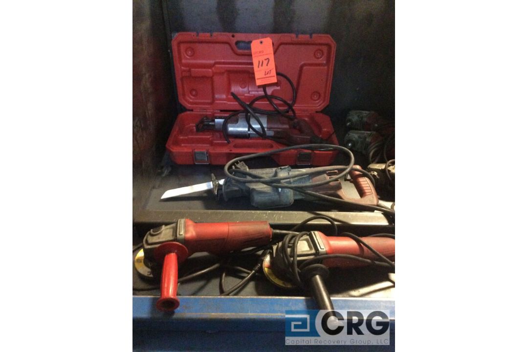 Lot of asst Milwaukee electric tools including (2) sawzall’s (2) drills and (5) small grinders - Image 2 of 3