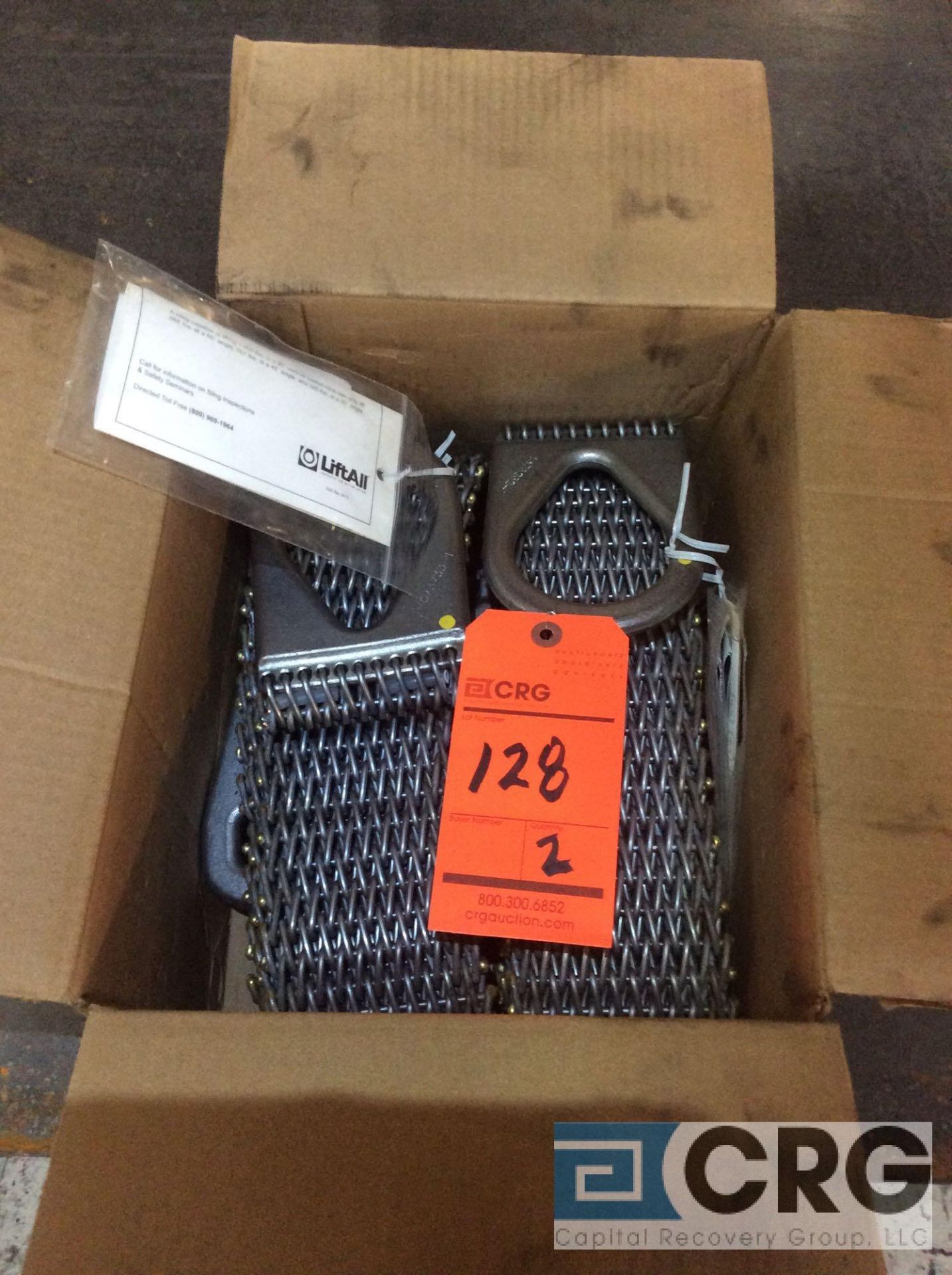 Lot of (2) Lift All 1000 lb capacity mesh slings (NEW IN BOX)