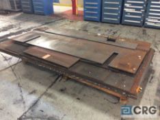 Lot of (6) sheets 5 X 10 feet X 1/2 inch thick steel plate with asst cuts