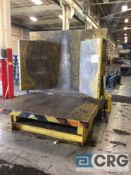 15,000 lb capacity heavy duty hydraulic coil upender, 6 feet wide with V-shaped base