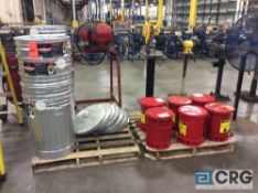 Lot of oily rag and trash cans