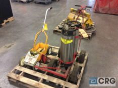 Lot of items including (2) line striping carts, work lights and asst conduit benders