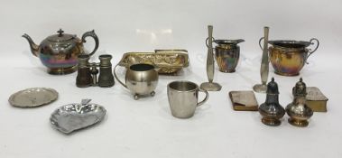 Small quantity of plated ware, opera glasses, flatware etc.