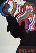 Large Pop Art style colour print “Dylan” and marked “Milton Glaser” (designer), circa 1966 (ARR)