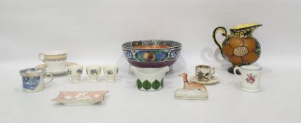 Maling lustre pottery fruit bowl, Gustavsberg Swedish pottery Bersa sauceboat, a small quantity of