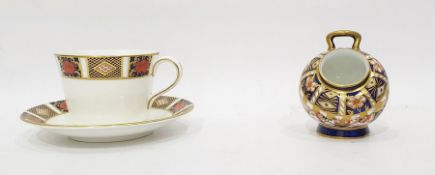 Royal Crown Derby Imari pattern sugar bowl in the form of coal scuttle, 9cm high and a Royal Crown