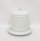 Copeland earthenware Stilton dish and cover embossed with vine leaves and having reeded top and