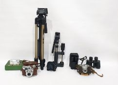 One box of assorted camera equipment to include: Comet S Fil 127 camera, Kodak Retinette IB