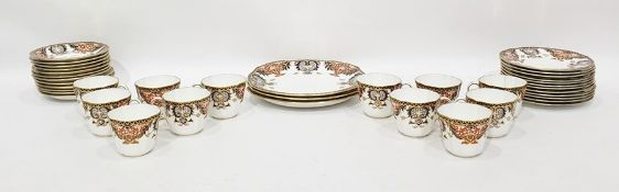 Royal Crown Derby tea service for 12 persons, Imari pattern and decorated in red, blue and gilt,