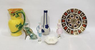 Royal Crown Derby Imari pattern plate, no. 1128, 27cm dia., Royal Doulton figure 