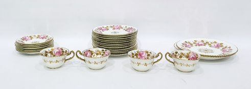 Radford Fenton 'Pretty in pink' pattern part tea service to include tea cups, saucers, plates,