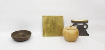 Assortment of items to include Britain's model animals, turned fruitwood ovoid lidded vase,
