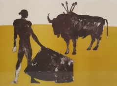 Dame Elisabeth Frink, RA (1930-1993) Lithograph in two colours  “Corrida IV 1973, Man and Bull III”,