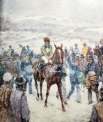 Colour print Cheltenham's winter scene, limited edition 189/750, signed in pencil in the margin,