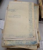Large quantity of engineering blueprints of parts and sub-assemblies of various 