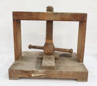 Wooden book press with large screw