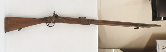 19th century tower percussian musket dated 1876 (no ram rod)  Condition ReportPlease see further
