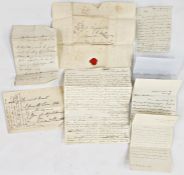 A letter from Richard Bentley (with a copy of ME's letter July 1834) with Irish seal and stamp,