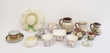 Collection of Torquayware pottery to include cups, saucers, jugs, teapot, plates etc, a Royal Winton