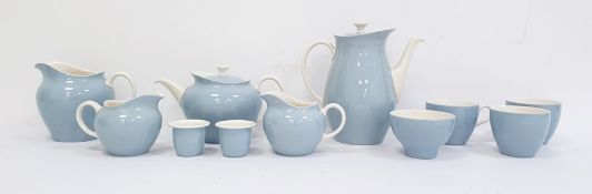 Wedgwood white and blue glazed pottery part dinner service and teaset, Summer Sky pattern,