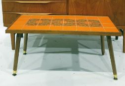 Mid century tile-top coffee table