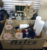 Assorted kitchenalia to include mugs, kilner jars, pestle and mortar, etc (2 boxes)