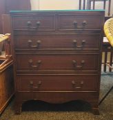 Mahogany chest of two short over three long drawers