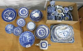 Large quantitiy of blue and white china  (1 box plus)