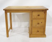 20th century pine dressing table with three assorted drawers