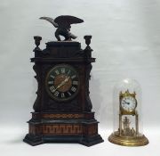 Mid to late 19th century mantel cuckoo clock in ornate Black Forest style case, featuring
