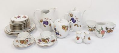 Royal Worcester Evesham pattern part tea and coffee service, a large water jug, teapot, coffee