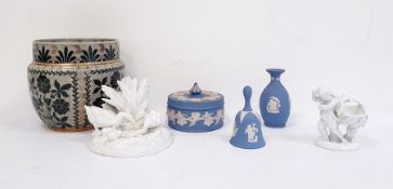 Doulton Lambeth stoneware art deco style jardiniere together with a collection of blanc-de-chine