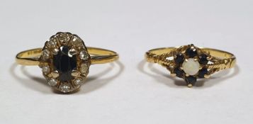 Two ladies 9 ct dress rings